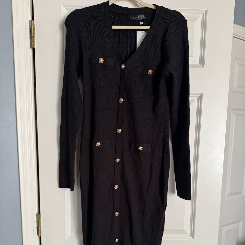 Midi Black Sweater Dress